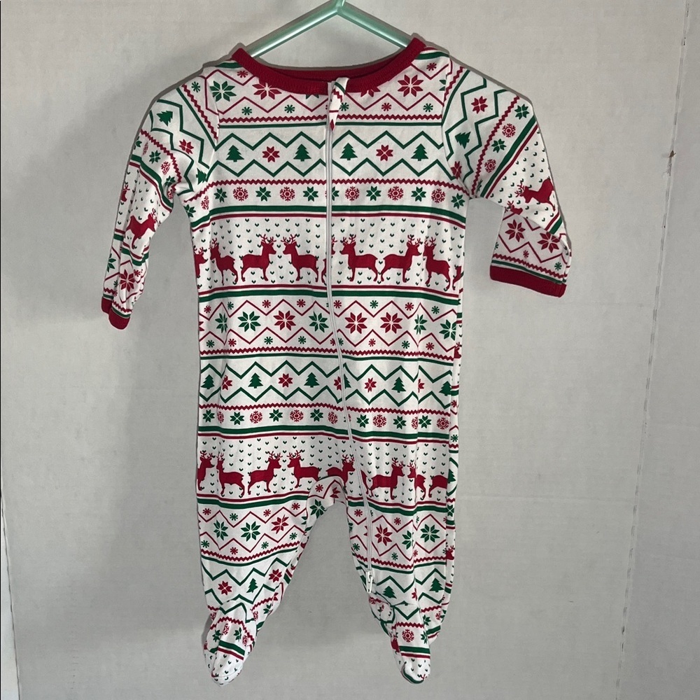 Holiday Time Red and Green Kids One Piece Footie